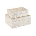 Currey And Company 1200-0904 Natural,Cream Gerri Dot Box Set Of 2 Image 1