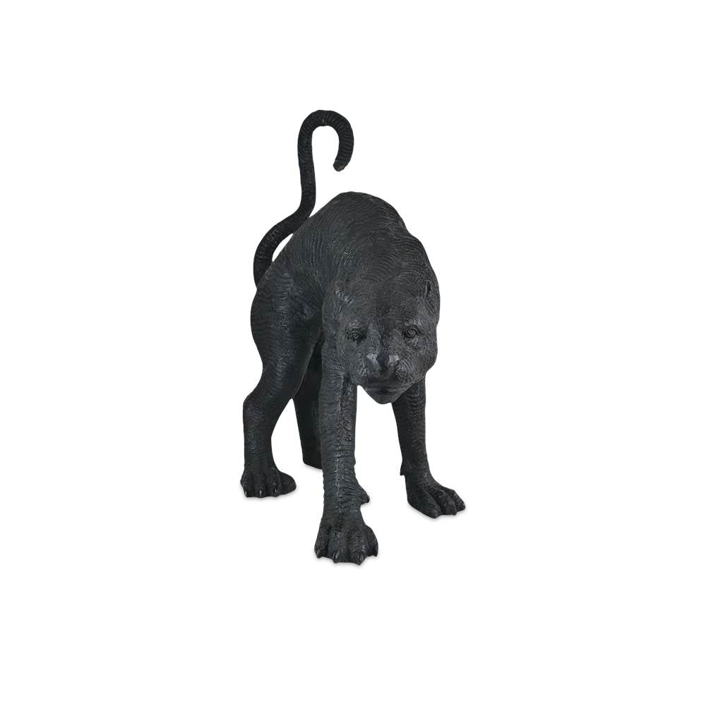 Currey And Company 1200-0912 Black Bronze Standing Black Panther Bronze Image 1