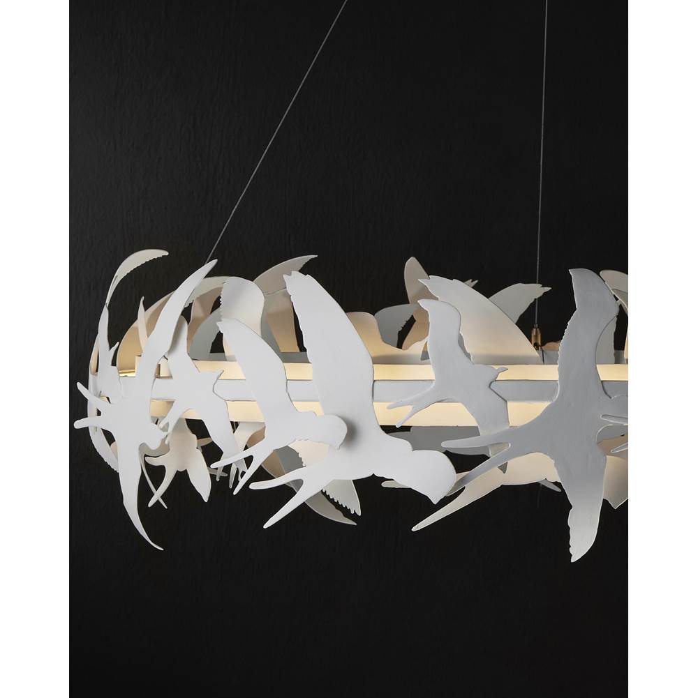 Currey And Company 9000-1262 Gesso White Tijereta White Chandelier Image 2