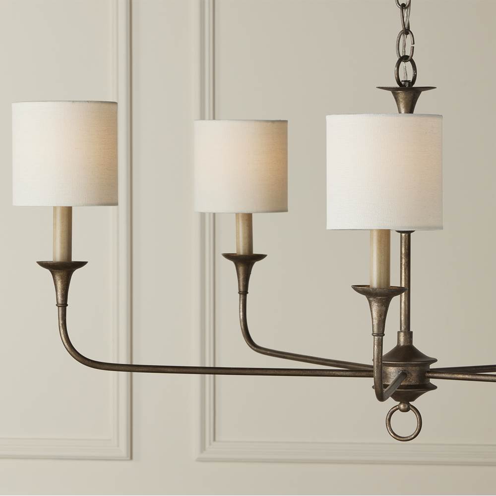 Currey And Company 0900-0024 Off White Off-white Fine Grasscloth Tapered Chandelier Shade Image 3