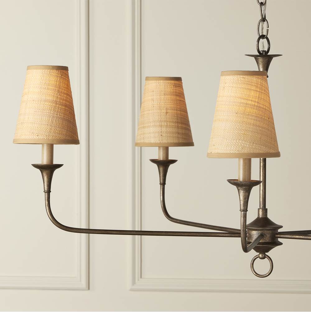 Currey And Company 0900-0027 Natural Natural Grasscloth Tapered Chandelier Shade Image 3