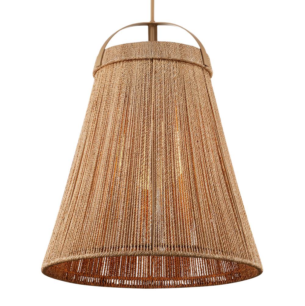Currey And Company 9000-1154 Natural,Beige,Frosted White Parnell Natural Pendant Image 6