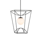 Currey And Company 9500-0012 Black,White Rochefort Medium Lantern Image 1