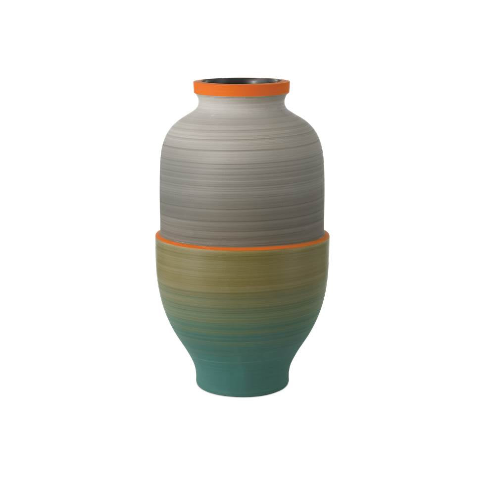 Currey And Company 1200-0930 Orange,Beige,Pale Gray,Yellow,Blue Happy 80's Gray, Beige, Orange And Blue Vase Set Of 3 Image 2