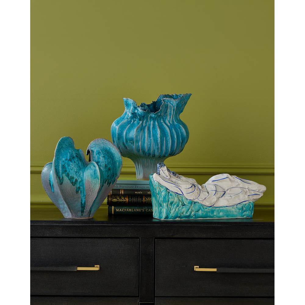 Currey And Company 1200-0981 Blue Flying Silk Blue Vase Image 2