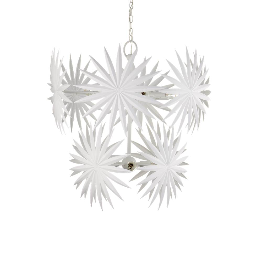 Currey And Company  Bismarkia Medium White Chandelier