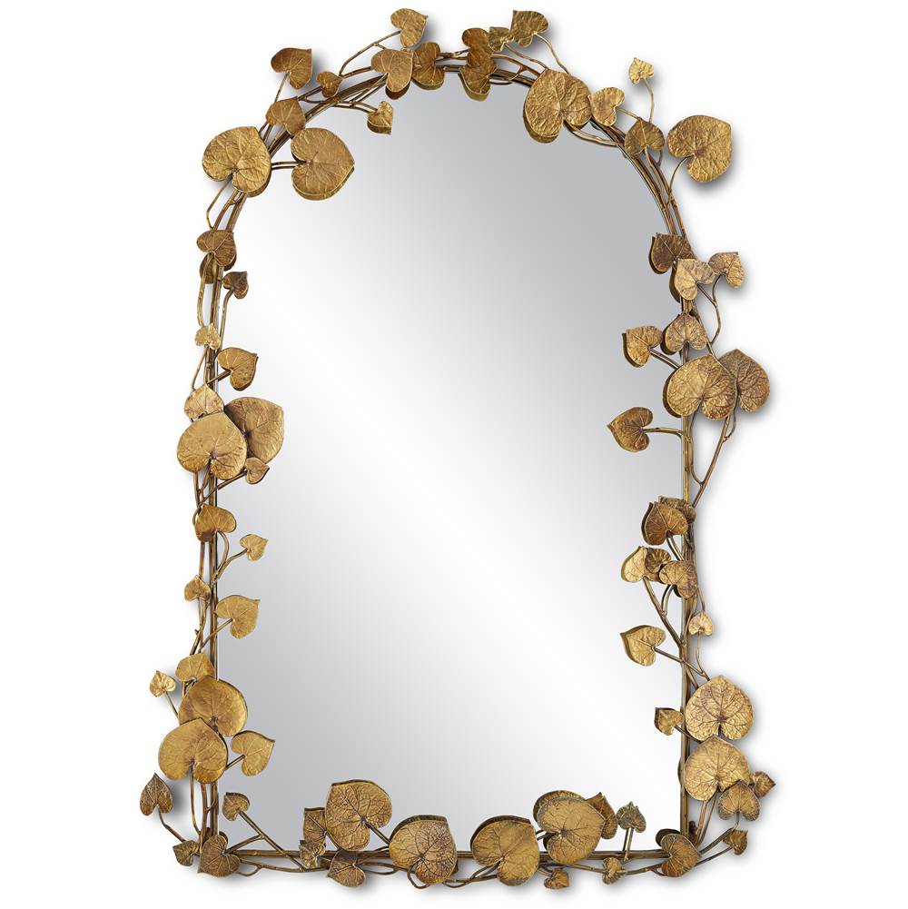 Currey And Company 1000-0115 Antique Brass,Mirror Vinna Brass Rectangular Mirror Image 1