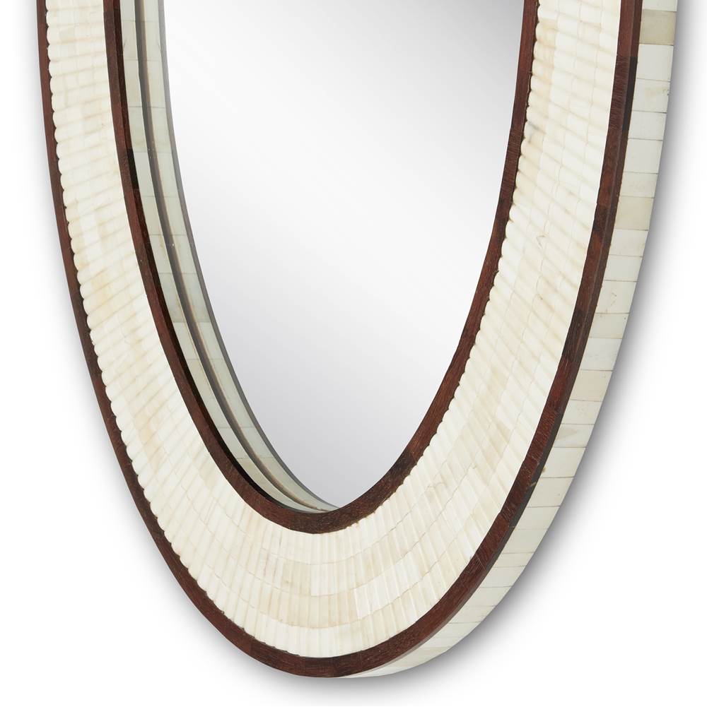 Currey And Company 1000-0125 Natural,Dark Walnut,Mirror Andar Oval Mirror Image 2