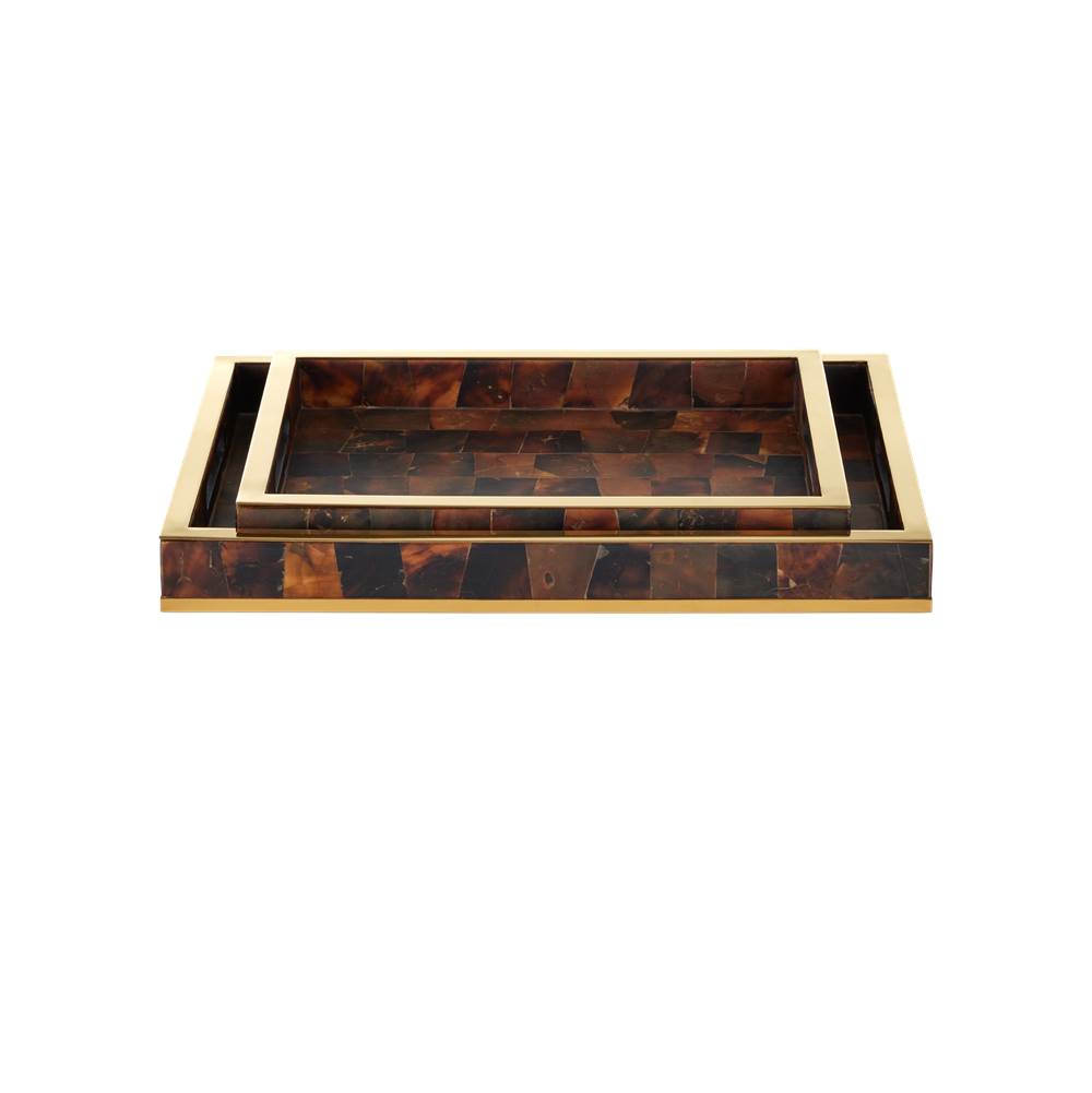 Currey And Company 1200-1022  Casey Brown Tray Set Of 2 Image 6