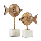 Currey And Company  Cici Brass Fish Set Of 2