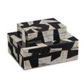 Currey And Company 1200-0642 Natural,Black,Linen Bindu Box Set Of 2 Image 1