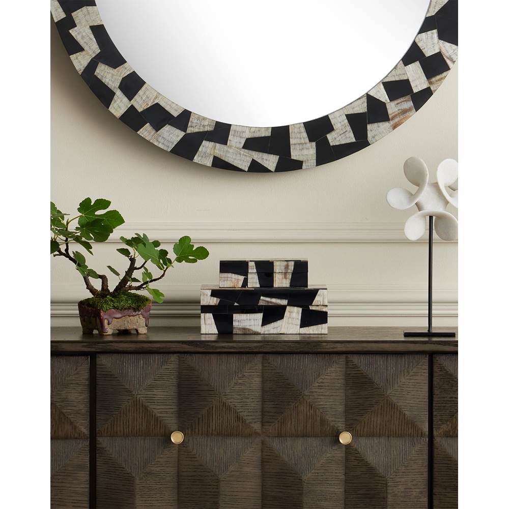 Currey And Company 1200-0642 Natural,Black,Linen Bindu Box Set Of 2 Image 3