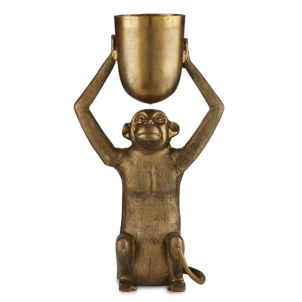 Currey And Company 1200-0645 Antique Gold Abu Planter Image 1
