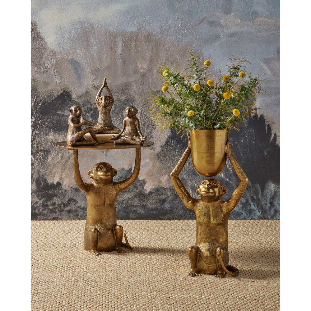Currey And Company 1200-0645 Antique Gold Abu Planter Image 2