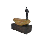 Currey And Company 1200-0911 Brown,Bronze,Green Man On Rock Small Bronze Image 3