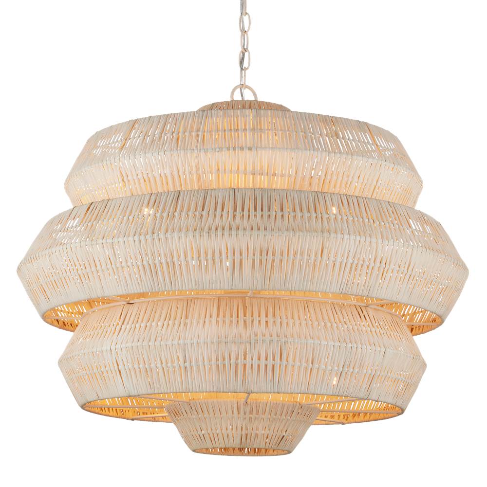 Currey And Company 9000-1134 Bleached,Snow White Antibes Medium White Chandelier Image 4