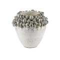Currey And Company 1200-0965 Ivory,Reactive Blue,Purple Poppy Pod Crown Large Vase Image 1