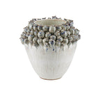 Currey And Company 1200-0965 Ivory,Reactive Blue,Purple Poppy Pod Crown Large Vase Image 1