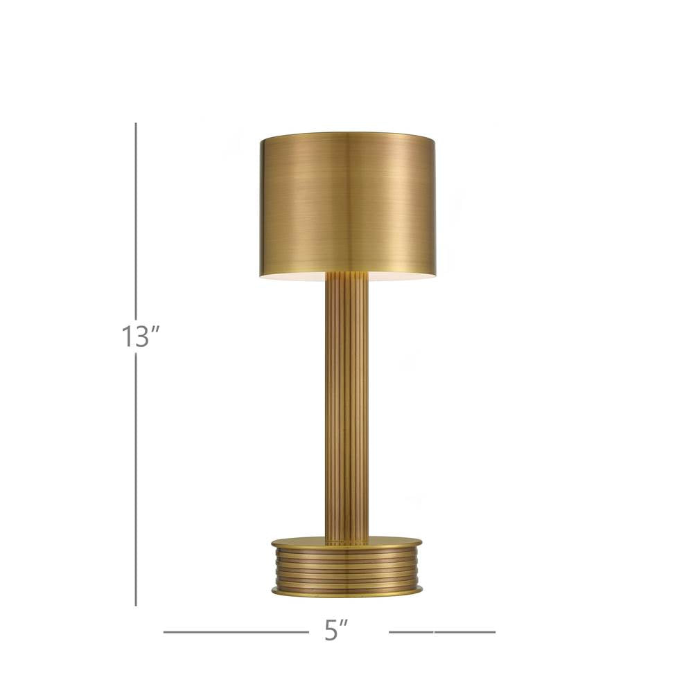 Currey And Company 6700-0010 Brass Traverse Brass Cordless Table Lamp Image 2