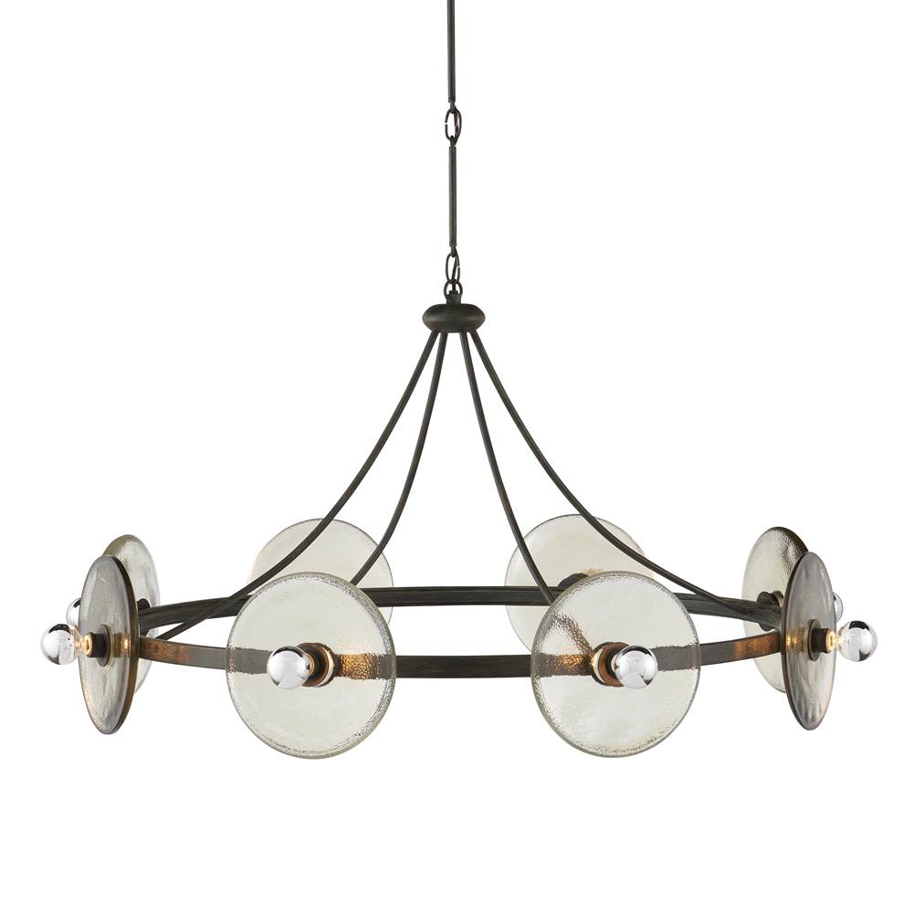 Currey And Company 9000-1150 Black Iron,Clear Circumstellar Disc Chandelier Image 1
