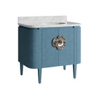 Currey And Company 3800-0015 Blue Briallen 36'' Blue Vanity With Oval Undermount Sink Image 5