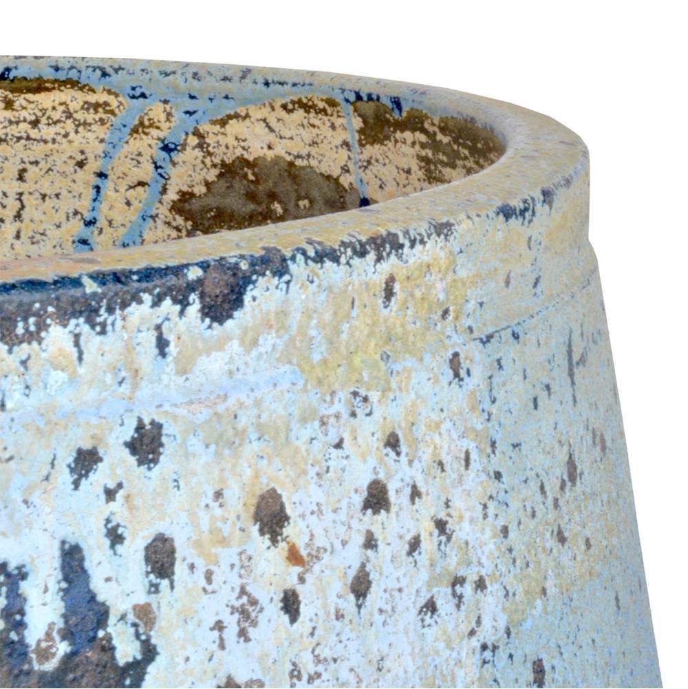 Currey And Company 2200-0014 Greenish White,Blue Drip Capaci Antique Blue Drip Planter Image 2