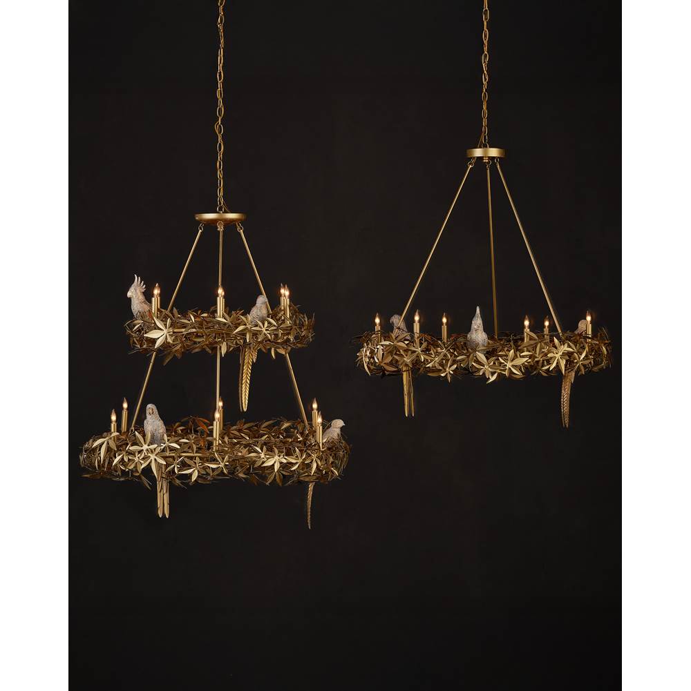Currey And Company 9000-1321 Gold Aviary Gold Two-tier Chandelier Image 3