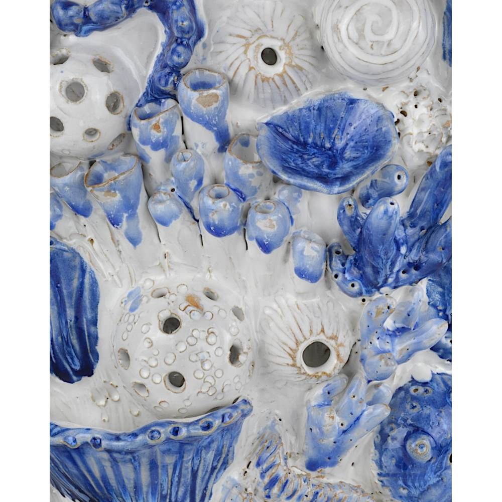 Currey And Company 1200-0967 White,Blue Coral Reef Large Vase Image 2
