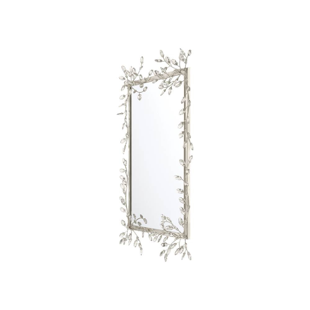 Currey And Company 1000-0162 Silver Forget-me-not Silver Rectangular Mirror Image 5