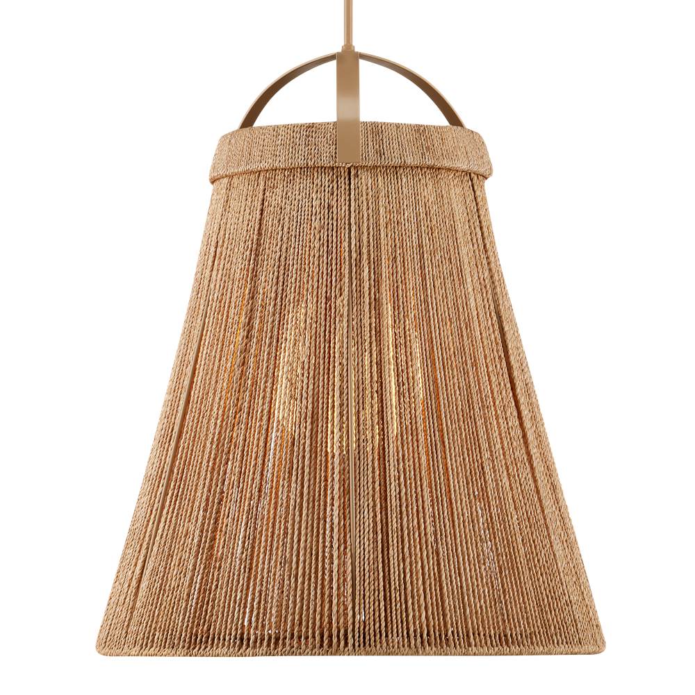 Currey And Company 9000-1154 Natural,Beige,Frosted White Parnell Natural Pendant Image 1