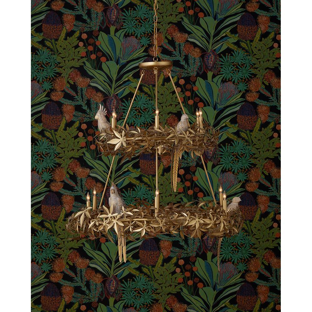 Currey And Company 9000-1321 Gold Aviary Gold Two-tier Chandelier Image 4