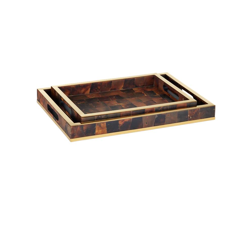 Currey And Company 1200-1022  Casey Brown Tray Set Of 2 Image 1