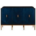Currey And Company 3000-0082 Dark Sapphire,Caviar Black,Antique Brass Kallista Cabinet Image 1
