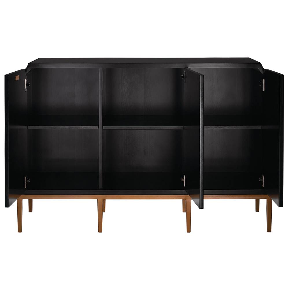 Currey And Company 3000-0082 Dark Sapphire,Caviar Black,Antique Brass Kallista Cabinet Image 9