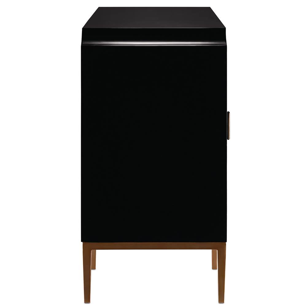 Currey And Company 3000-0082 Dark Sapphire,Caviar Black,Antique Brass Kallista Cabinet Image 8