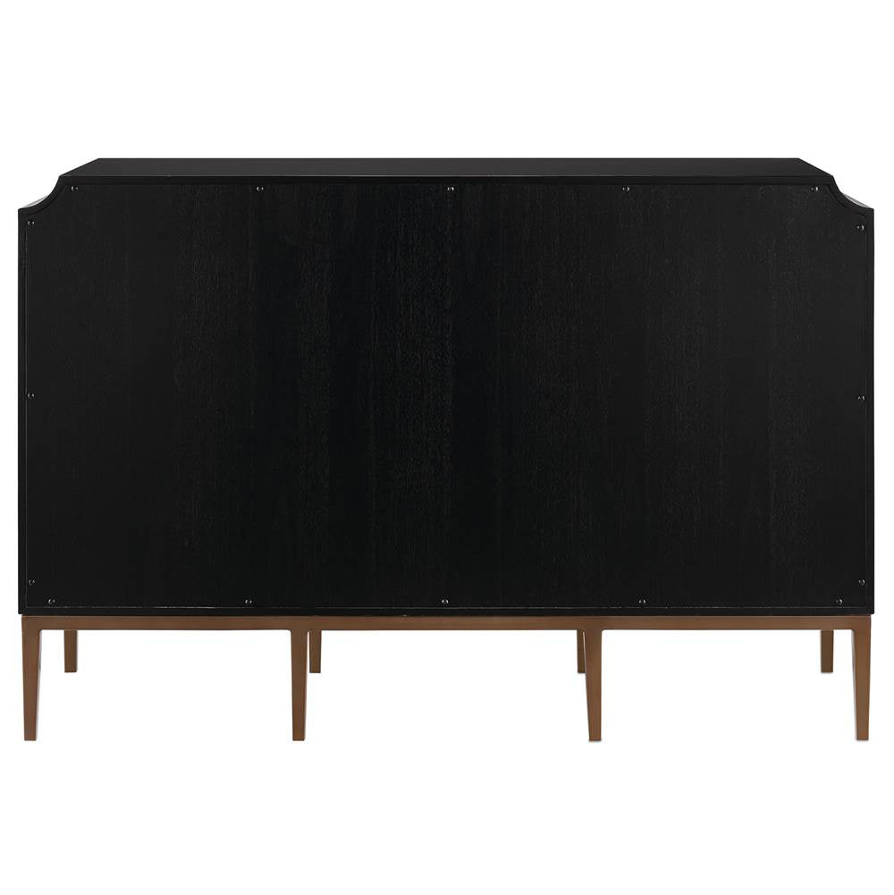 Currey And Company 3000-0082 Dark Sapphire,Caviar Black,Antique Brass Kallista Cabinet Image 7