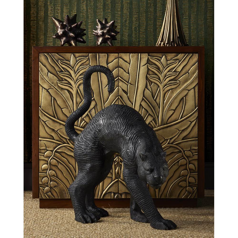 Currey And Company 1200-0912 Black Bronze Standing Black Panther Bronze Image 2