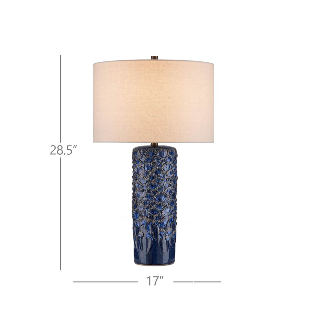 Currey And Company 6000-0991 Dark Blue Reactive Fairmont Dark Blue Table Lamp Image 2
