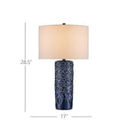 Currey And Company 6000-0991 Dark Blue Reactive Fairmont Dark Blue Table Lamp Image 2