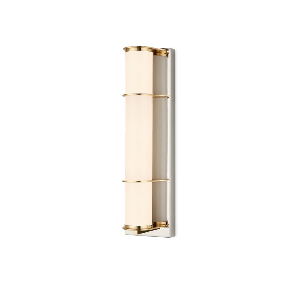 Currey And Company 5800-0062 Polished Nickel,Polished Brass,White Blaine Nickel Bath Wall Sconce Image 1