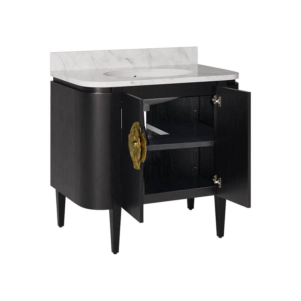 Currey And Company 3800-0017 Black Briallen 36'' Black Vanity With Oval Undermount Sink Image 4