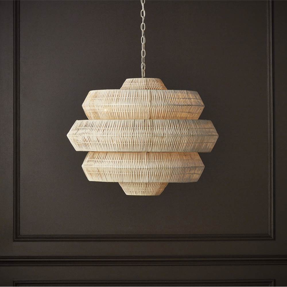 Currey And Company 9000-1134 Bleached,Snow White Antibes Medium White Chandelier Image 2
