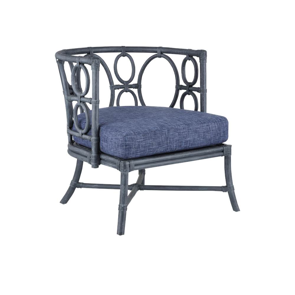 Currey And Company 7000-0622 Indigo Tegal Navy Chair, Finn Indigo Image 1
