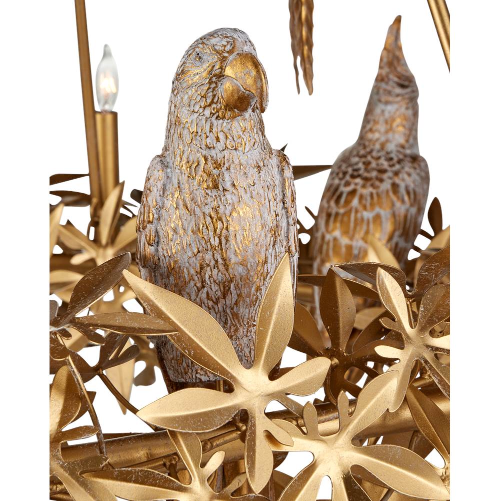 Currey And Company Aviary Gold Two-tier Chandelier