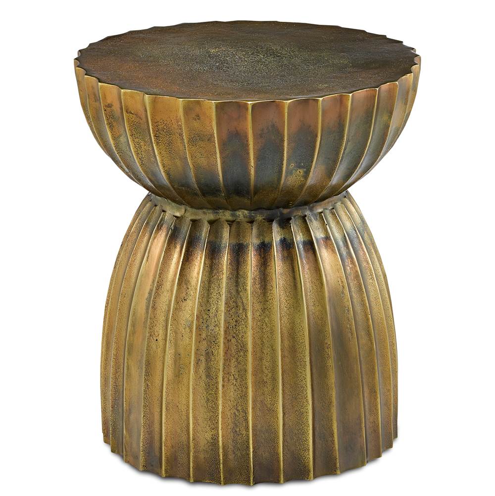 Currey And Company 4000-0075 Antique Brass Rasi Antique Brass Table/stool Image 1
