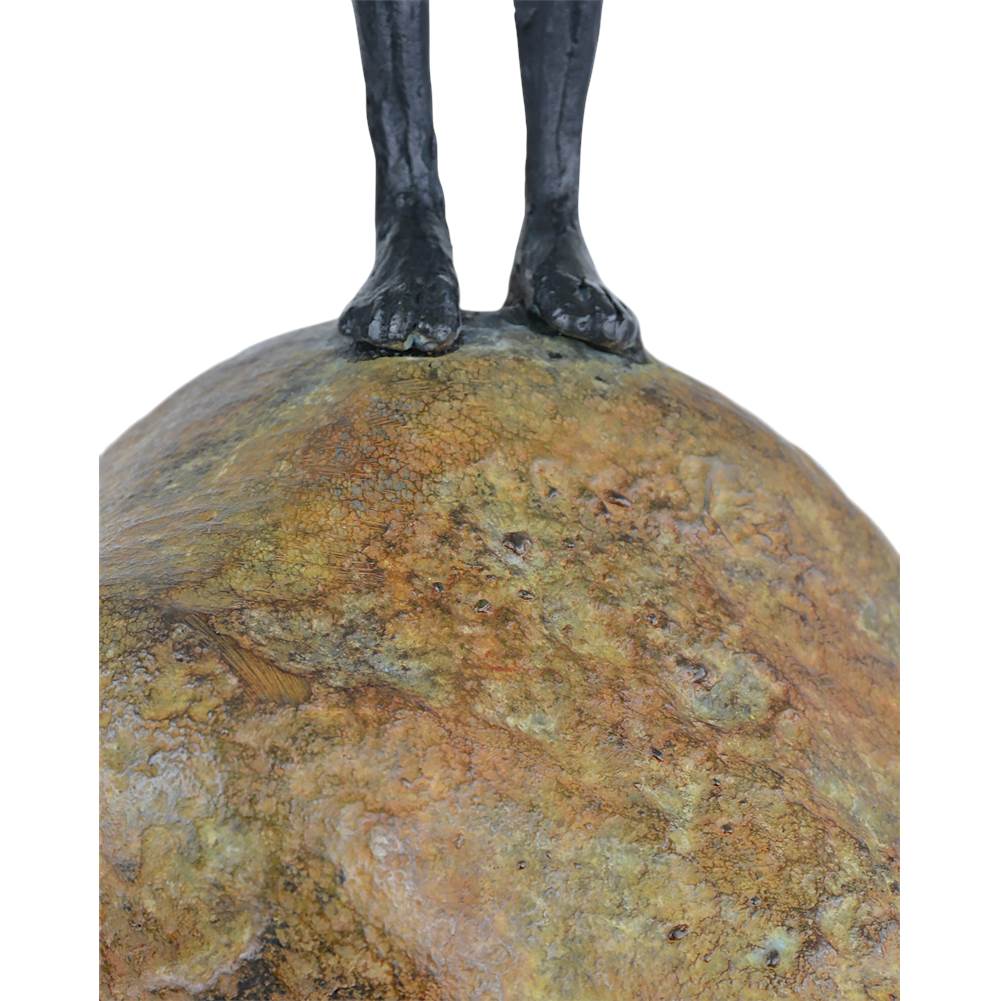 Currey And Company 1200-0910 Brown,Bronze,Green Man On Rock Medium Bronze Image 7