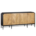 Currey And Company 3000-0271 Taupe,Caviar Black,Polished Brass,Black Kallista Taupe Credenza Image 1