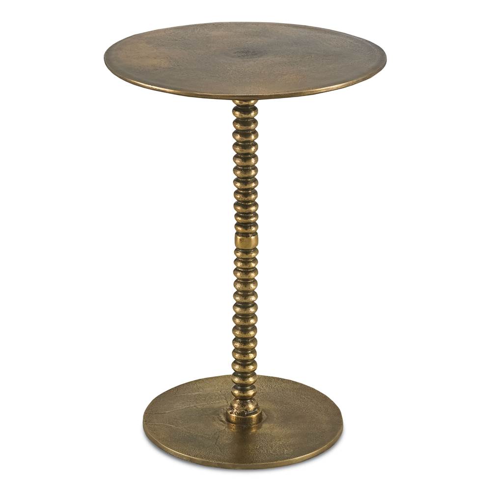 Currey And Company 4188 Brass Dasari Accent Table Image 1