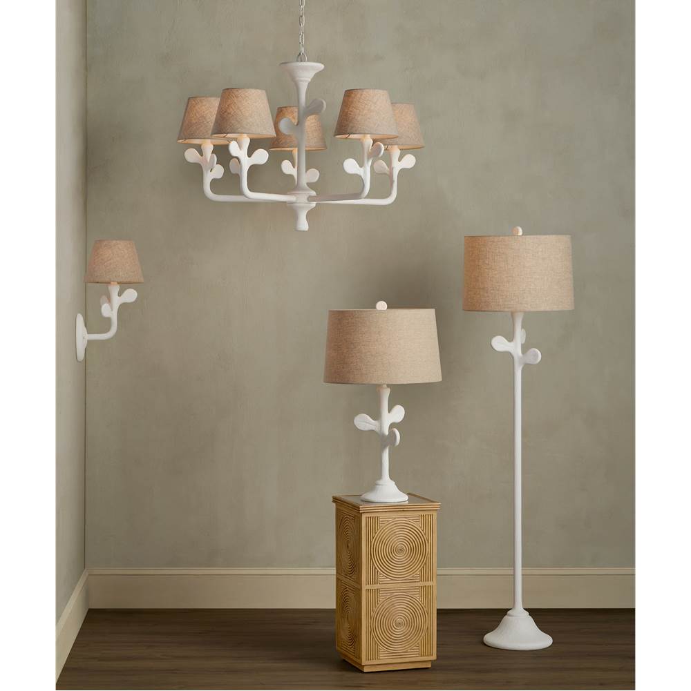 Currey And Company 5000-0240 Gesso White Charny Wall Sconce Image 3