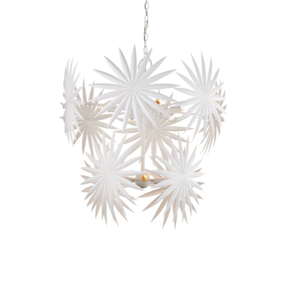 Currey And Company 9000-1204 Gesso White Bismarkia Medium White Chandelier Image 3